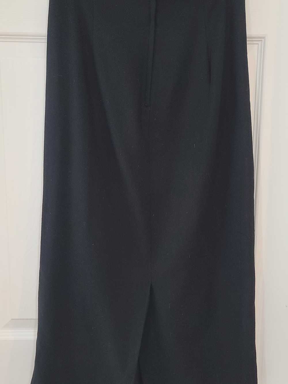 Vintage Ann Klein Black Midi Skirt with Back Slit
